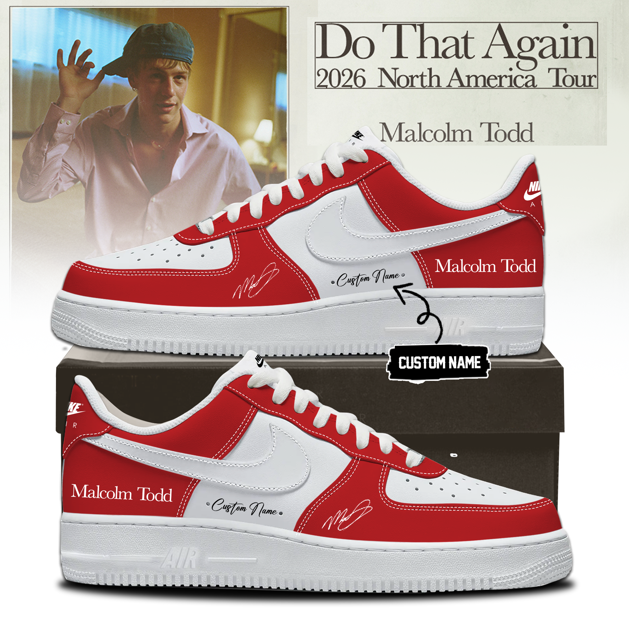 Malcolm Todd Do That Again Tour Signed Fan Collection Sneakers