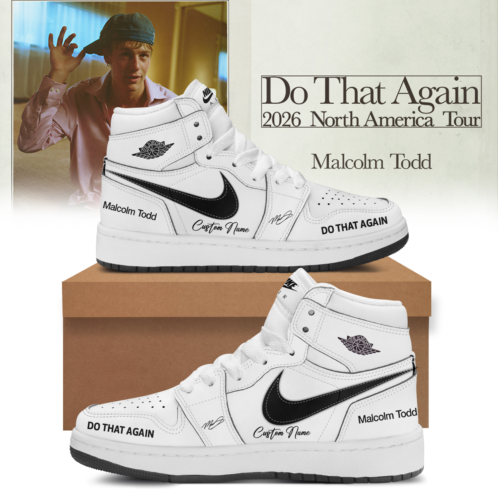 Malcolm Todd Do That Again Tour Signed Limited Fan Footwear