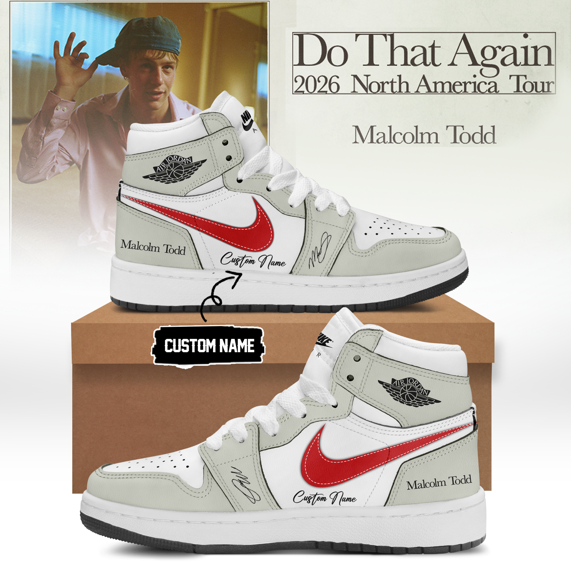 Malcolm Todd Do That Again Tour Signed Limited Tour Footwear