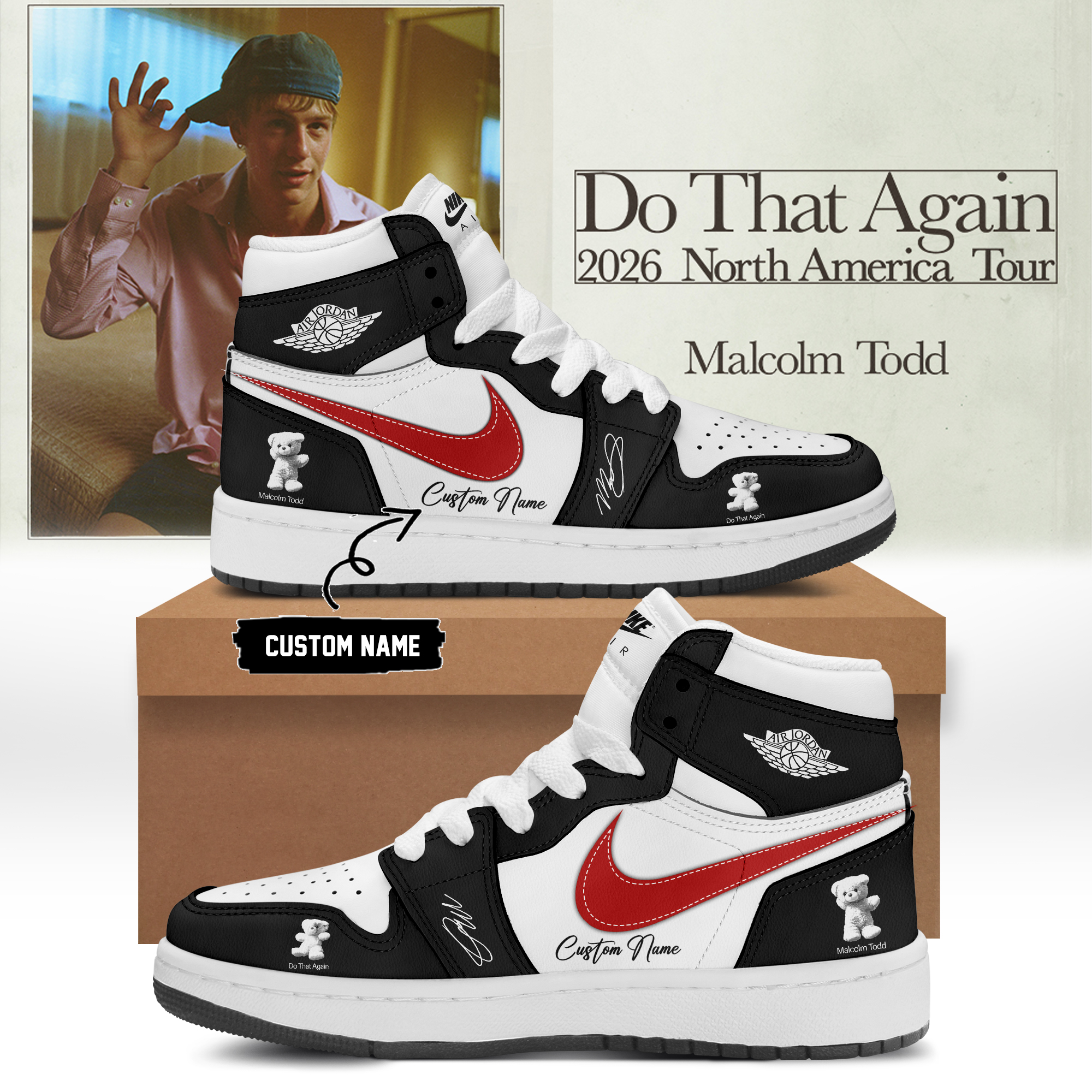 Malcolm Todd Do That Again Tour Signed Music Fan Sneakers