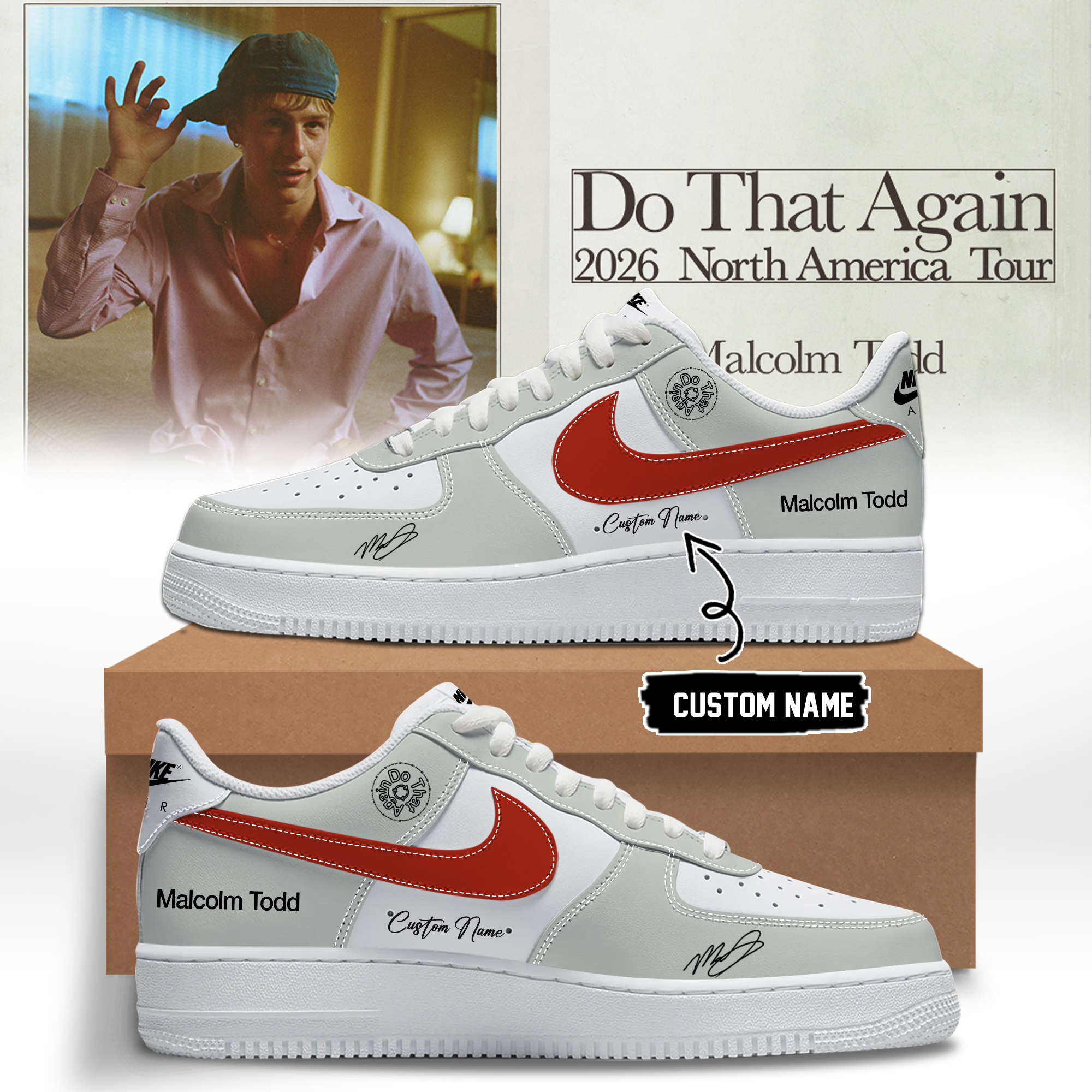 Malcolm Todd Do That Again Tour Signed Music Merchandise Sneakers
