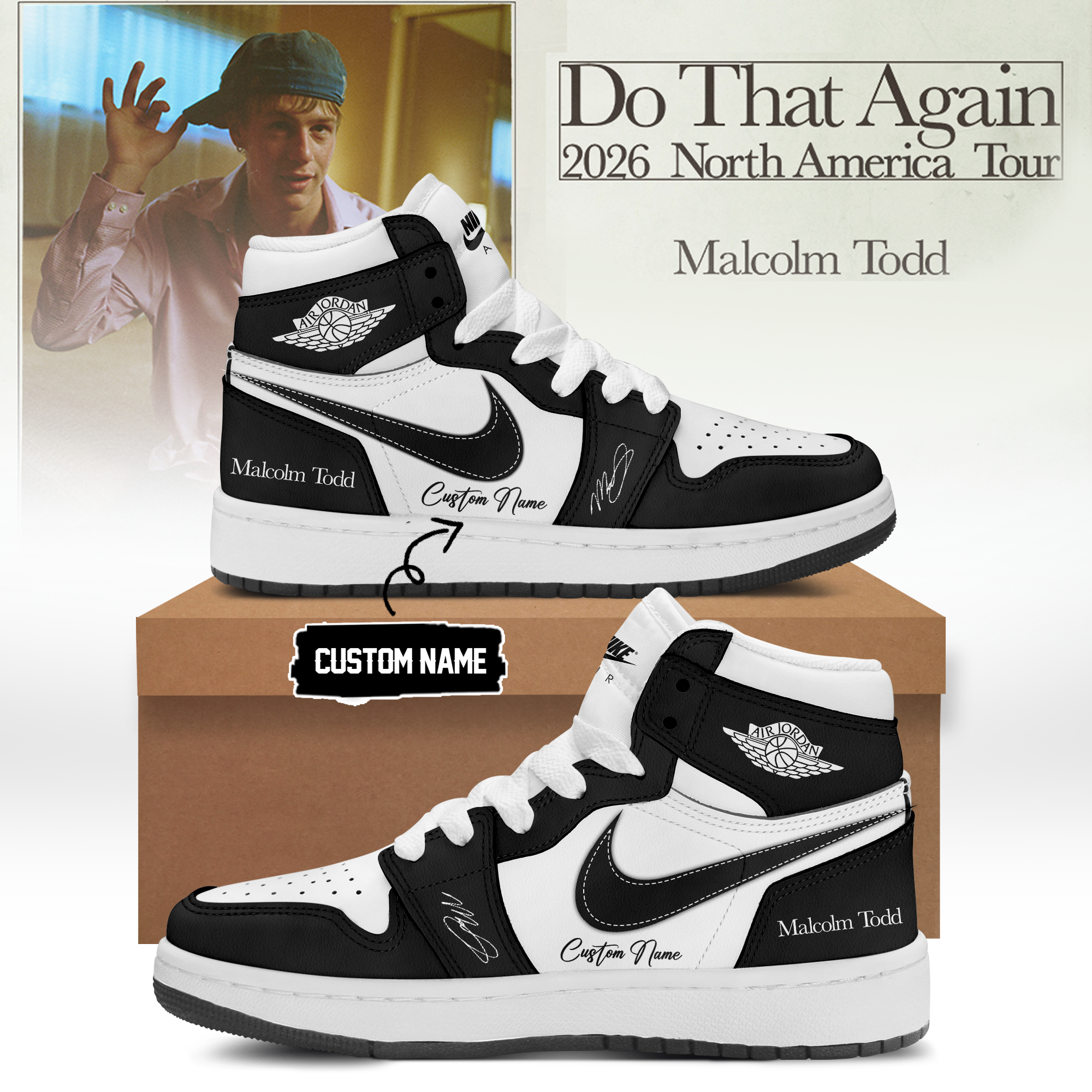 Malcolm Todd Do That Again Tour Signed Premium Collector Sneakers