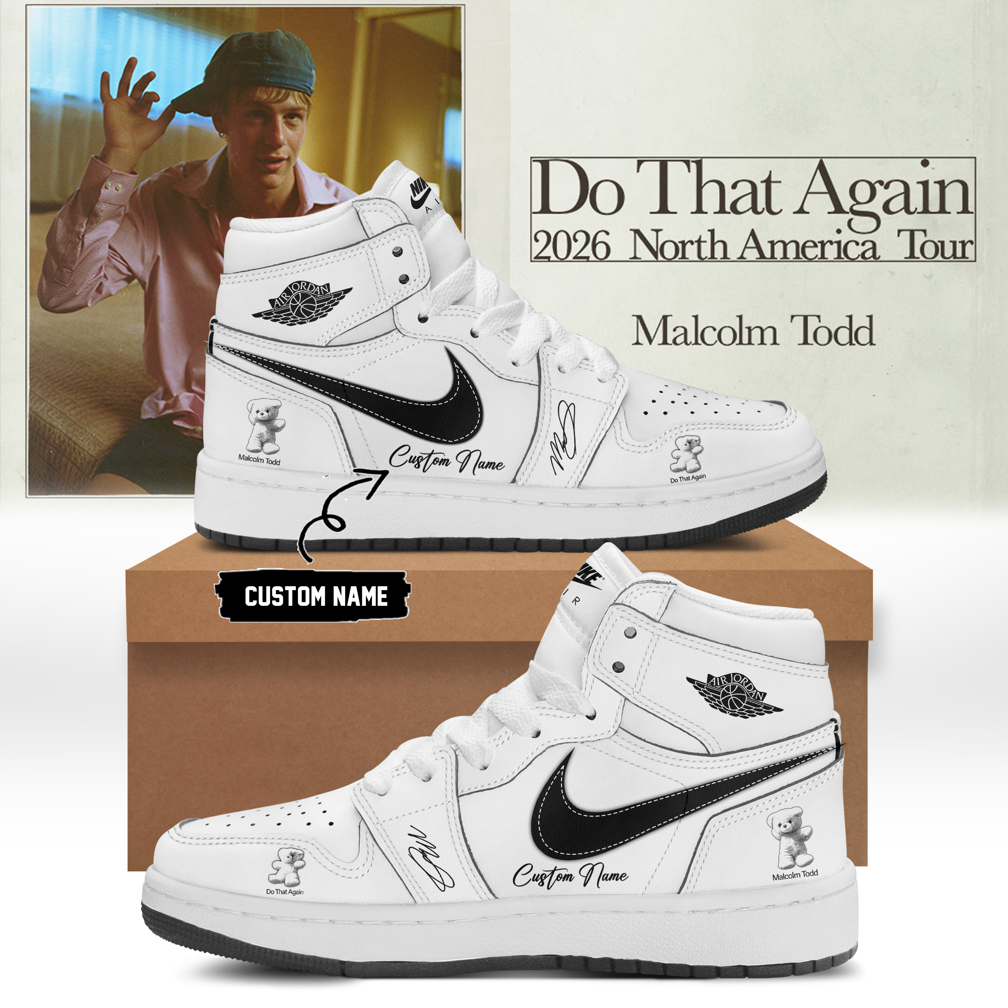 Malcolm Todd Do That Again Tour Signed Premium Concert Sneakers
