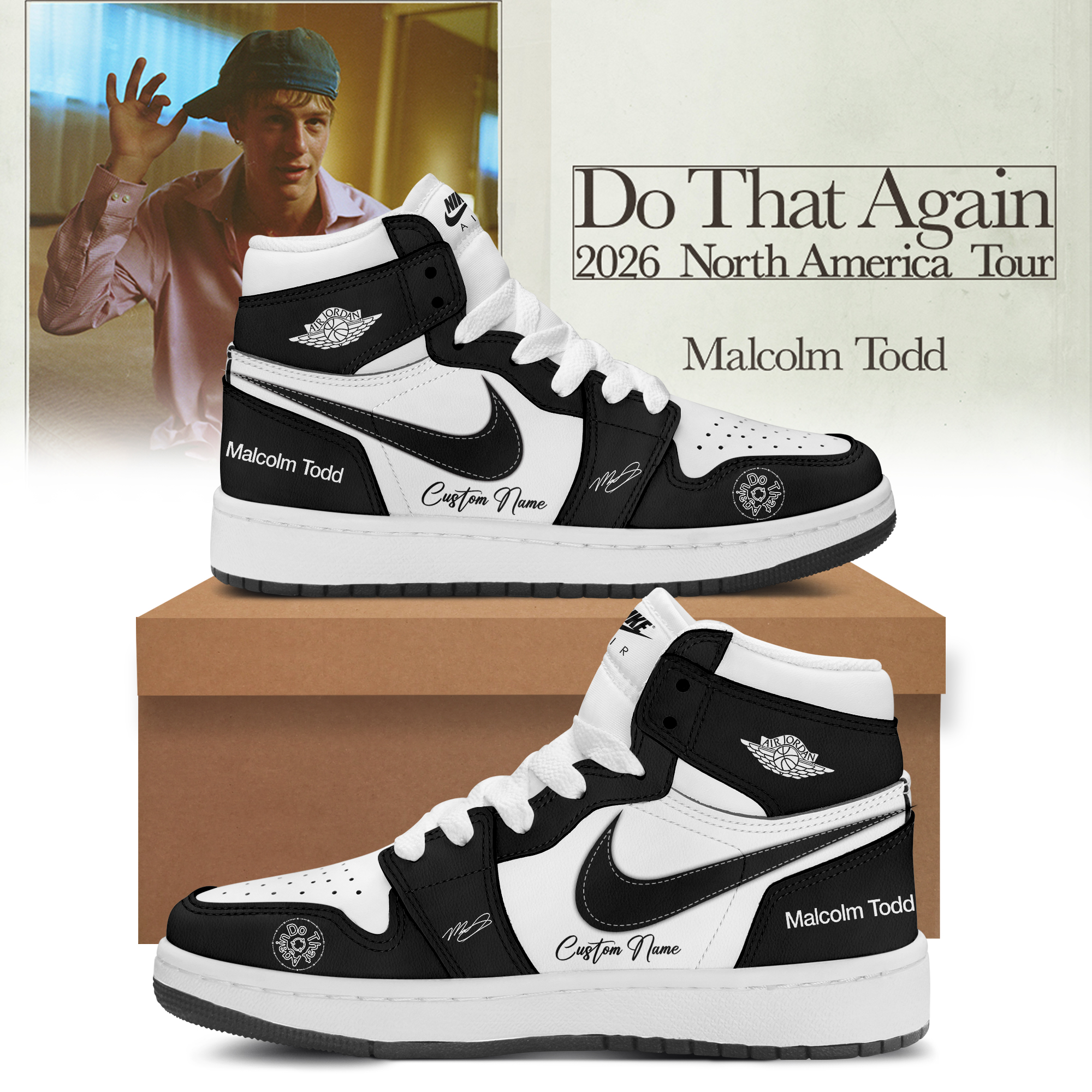 Malcolm Todd Do That Again Tour Signed Premium Lifestyle Sneakers