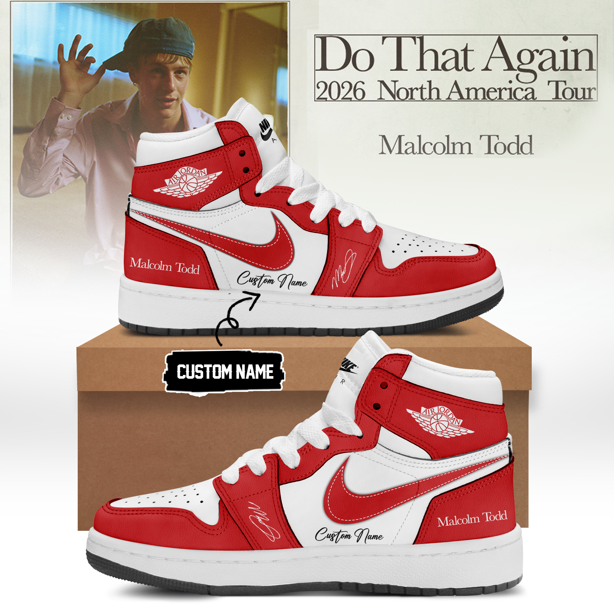 Malcolm Todd Do That Again Tour Signed Premium Signature Shoes