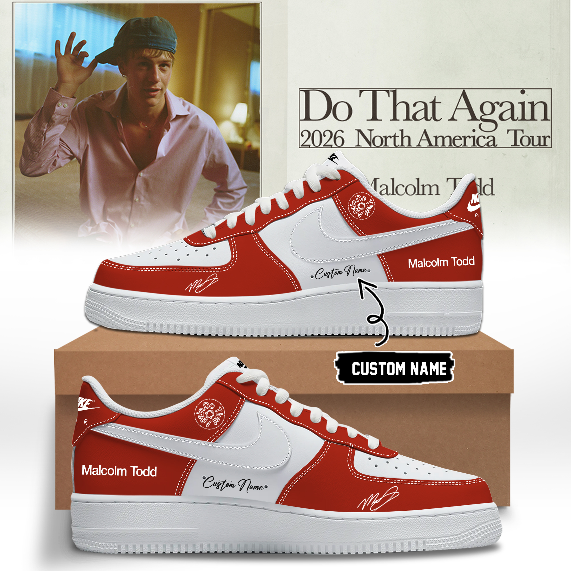 Malcolm Todd Do That Again Tour Signed Signature Fan Sneakers