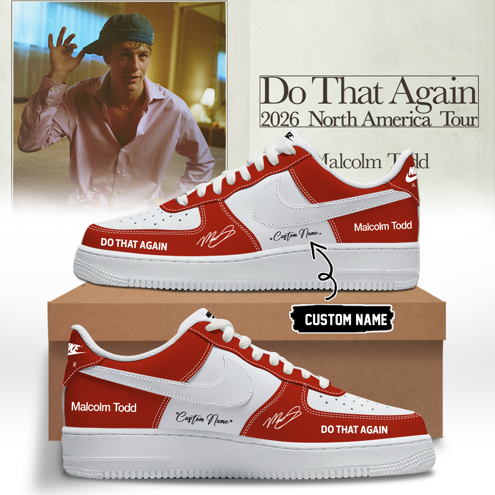 Malcolm Todd Do That Again Tour Signed Signature Sneakers Collection