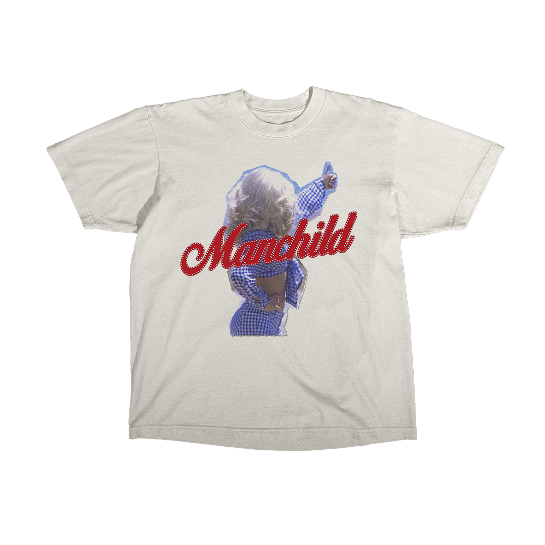 Manchild Rhinestone T-Shirt, Sparkly Y2K Streetwear Tee, Oversized Party Graphic Shirt, Unique Trend Gift