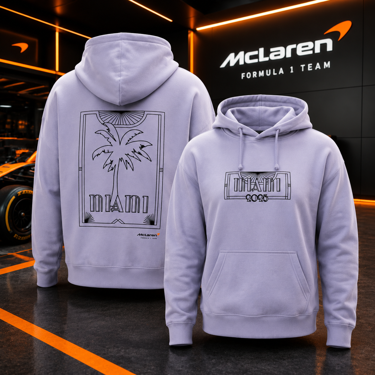 McLaren Formula 1 Miami 2025 Lavender Hoodie Motorsport Fan Gift