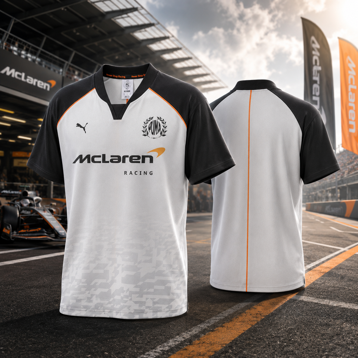 McLaren Racing Motorsport Heritage Jersey Grand Prix Inspired Team Fan Shirt 1 - Unicasport McLaren Racing Motorsport Heritage Jersey Grand Prix Inspired Team Fan Shirt