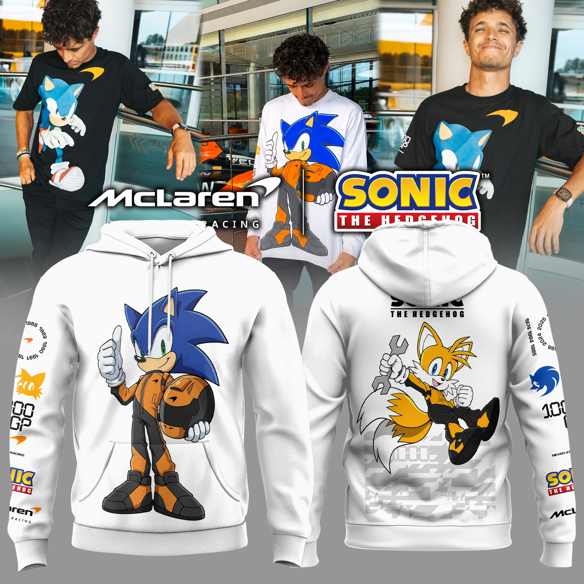 McLaren x Sonic 1000th Grand Prix Premium Racing Hoodie