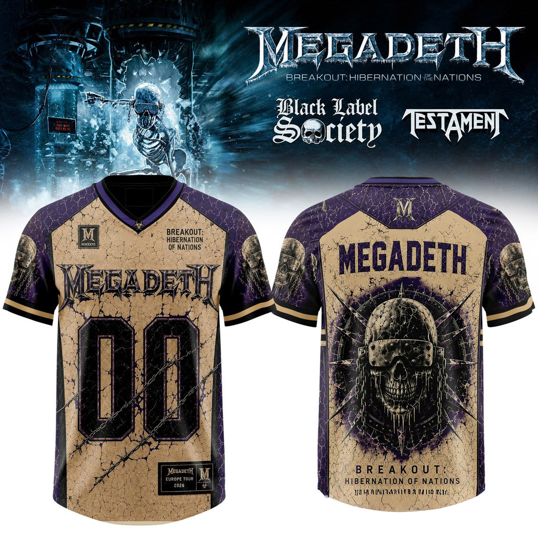 Megadeth Breakout Hibernation of the Nations Tour Custom Football Jersey Heavy Metal Music Concert Fan Apparel 1 - Unicasport Megadeth Breakout Hibernation of the Nations Tour Custom Football Jersey Heavy Metal Music Concert Fan Apparel