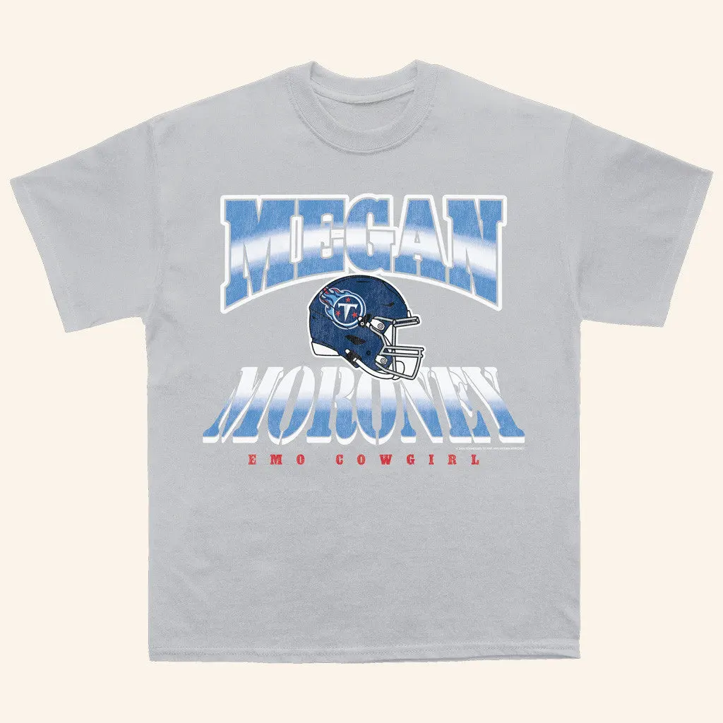 Megan Moroney Merch Megan Moroney x Tennessee Titans Helmet TShirt Heather Gray