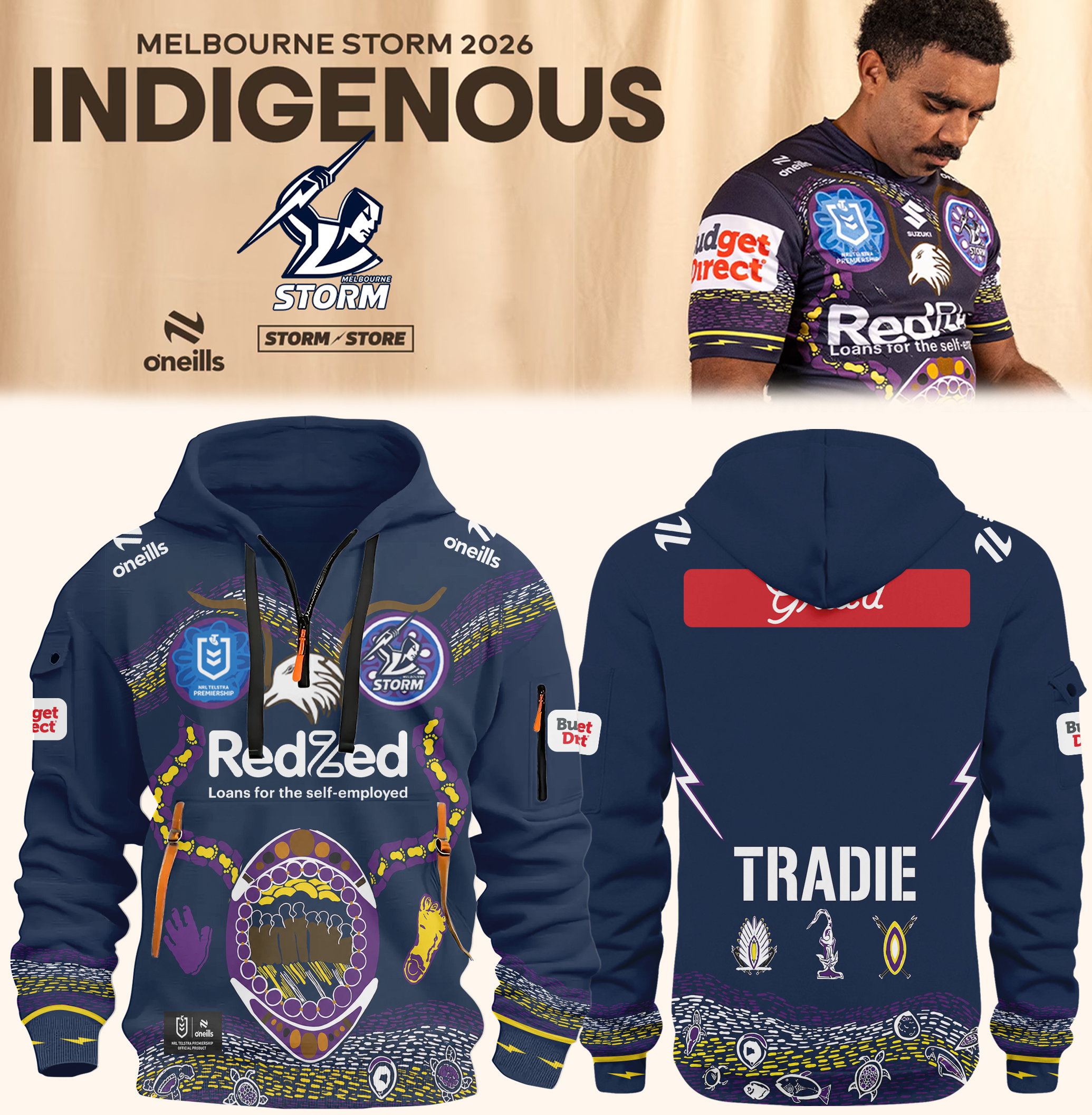 Melbourne Storm 2026 Indigenous Limited Edition Zip Hoodie Jacket