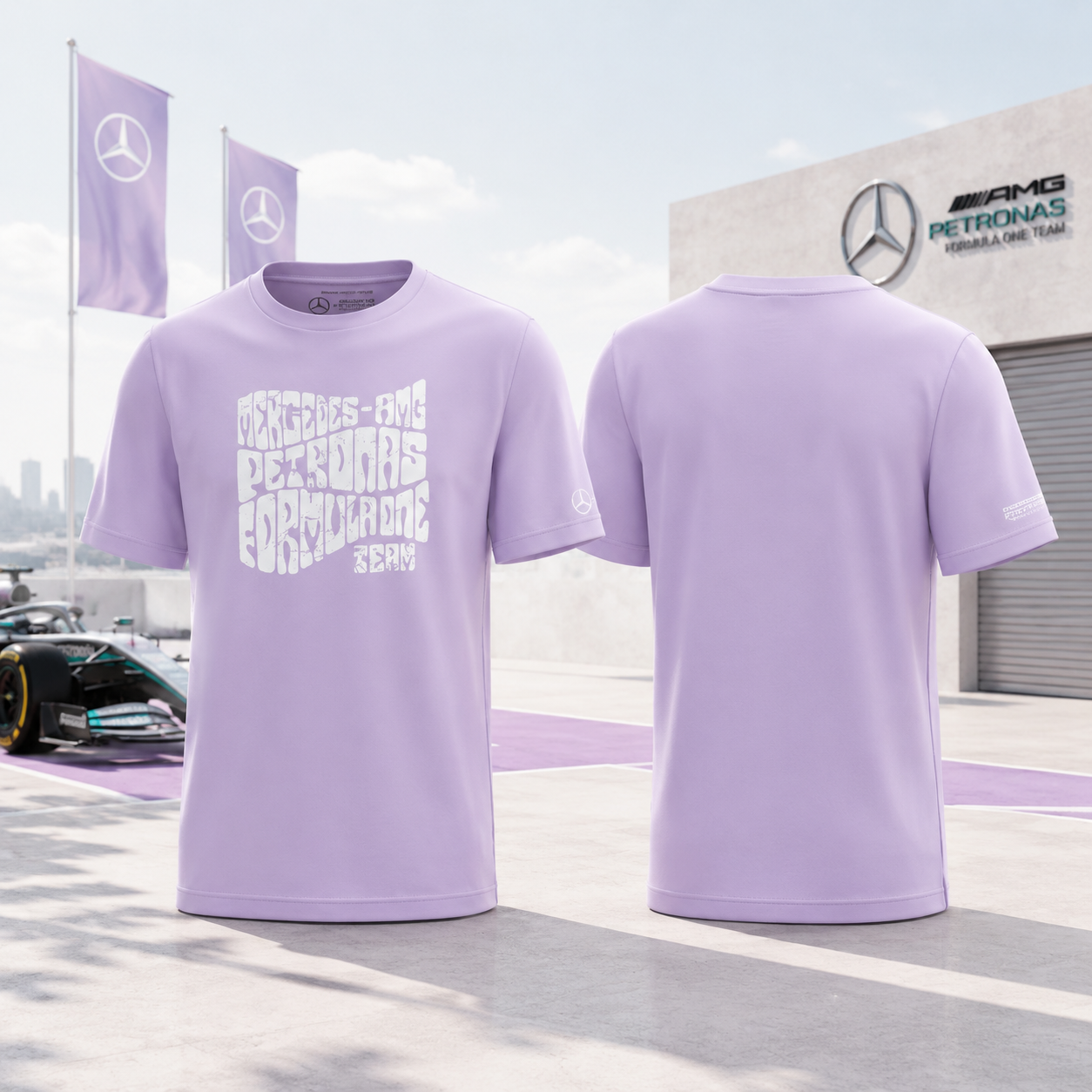 Mercedes AMG Petronas Formula One Team Lavender Graphic T Shirt Motorsport Fan Gift