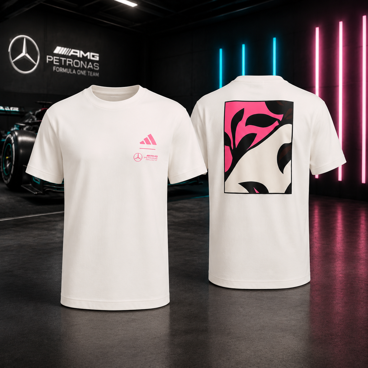 Mercedes AMG Petronas Formula One Team White Graphic T Shirt Motorsport Fan Gift