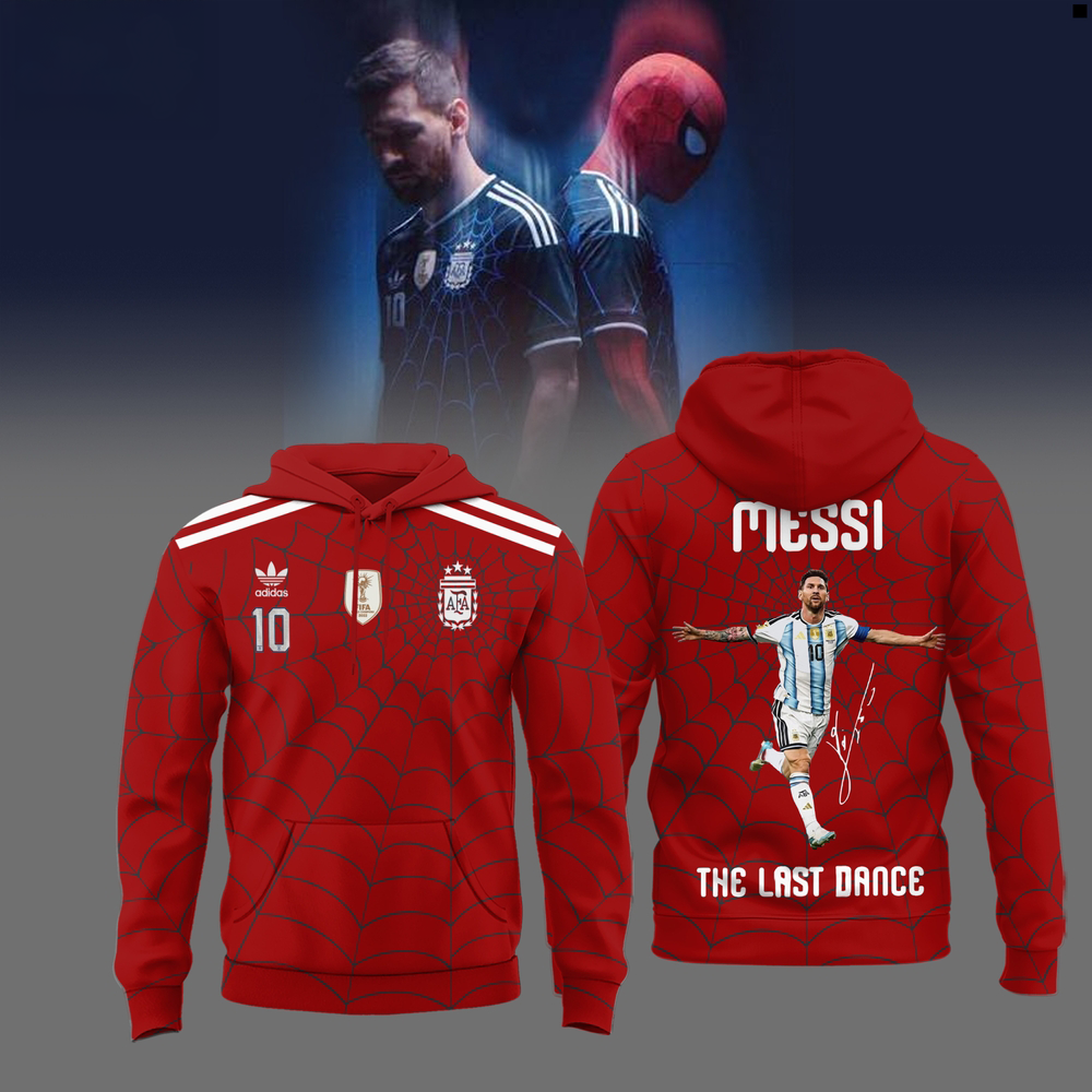 Messi x Spider Man Argentina The Last Dance Premium Fan Hoodie