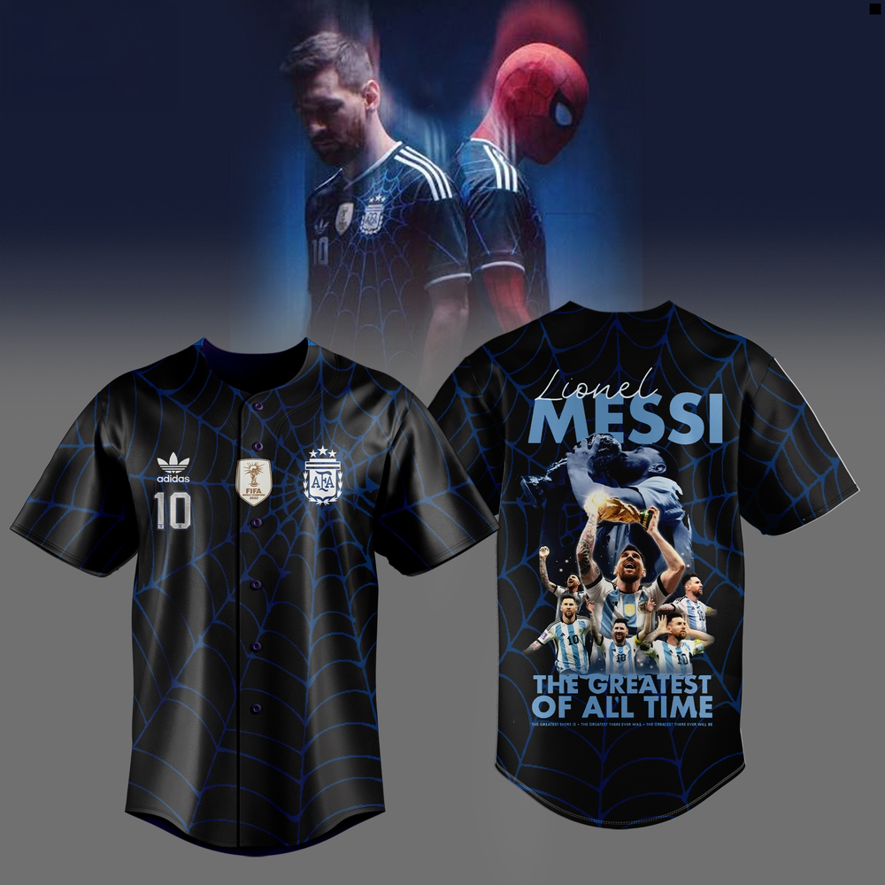Messi x Spider Man GOAT Web Hero Premium Baseball Jersey Collection