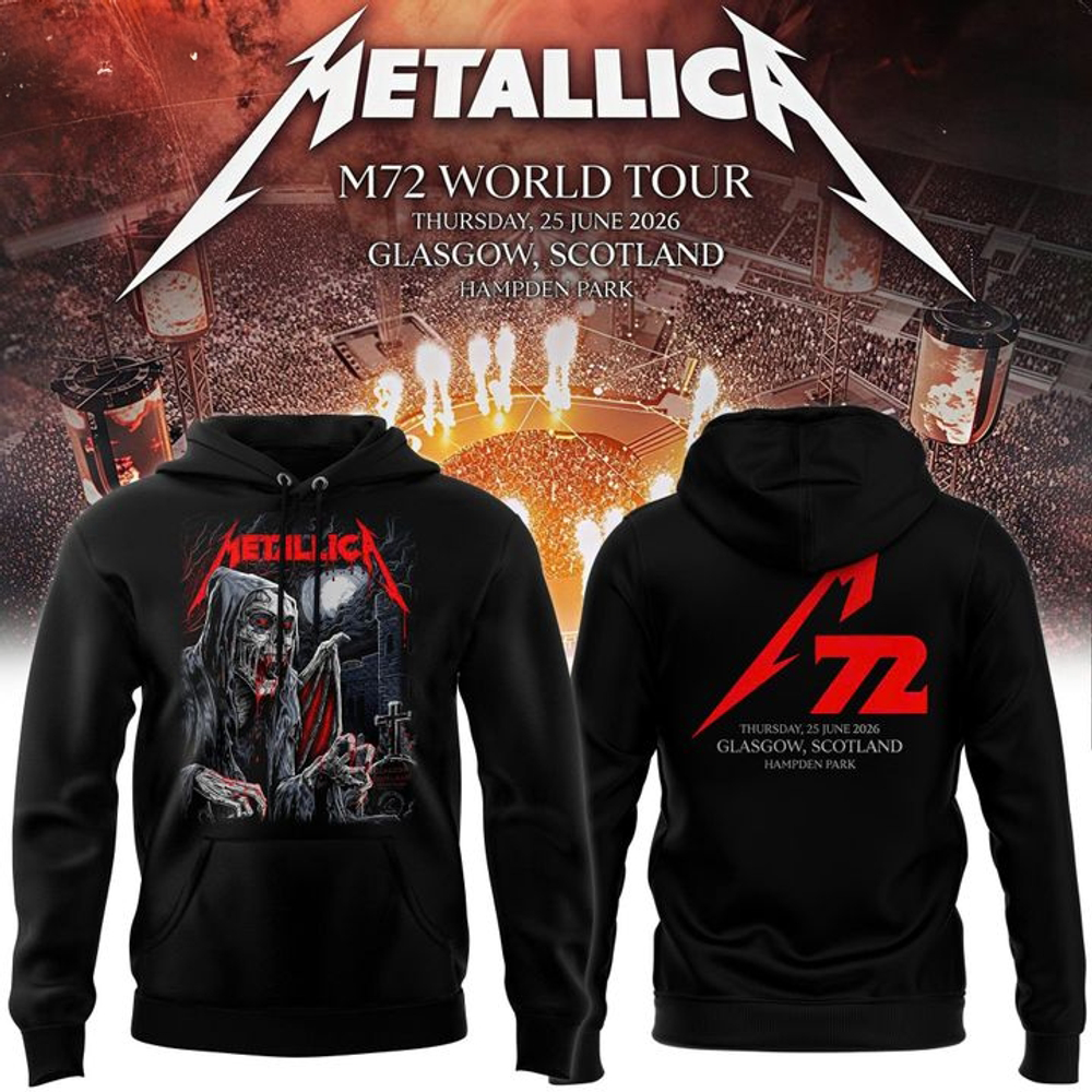 Metallica M72 World Tour Glasgow 2026 Limited Fan Hoodie