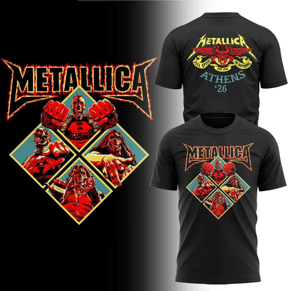 Metallica Tshirt Metallica 2026 Tour Athens Merch Best Gifts For Fans