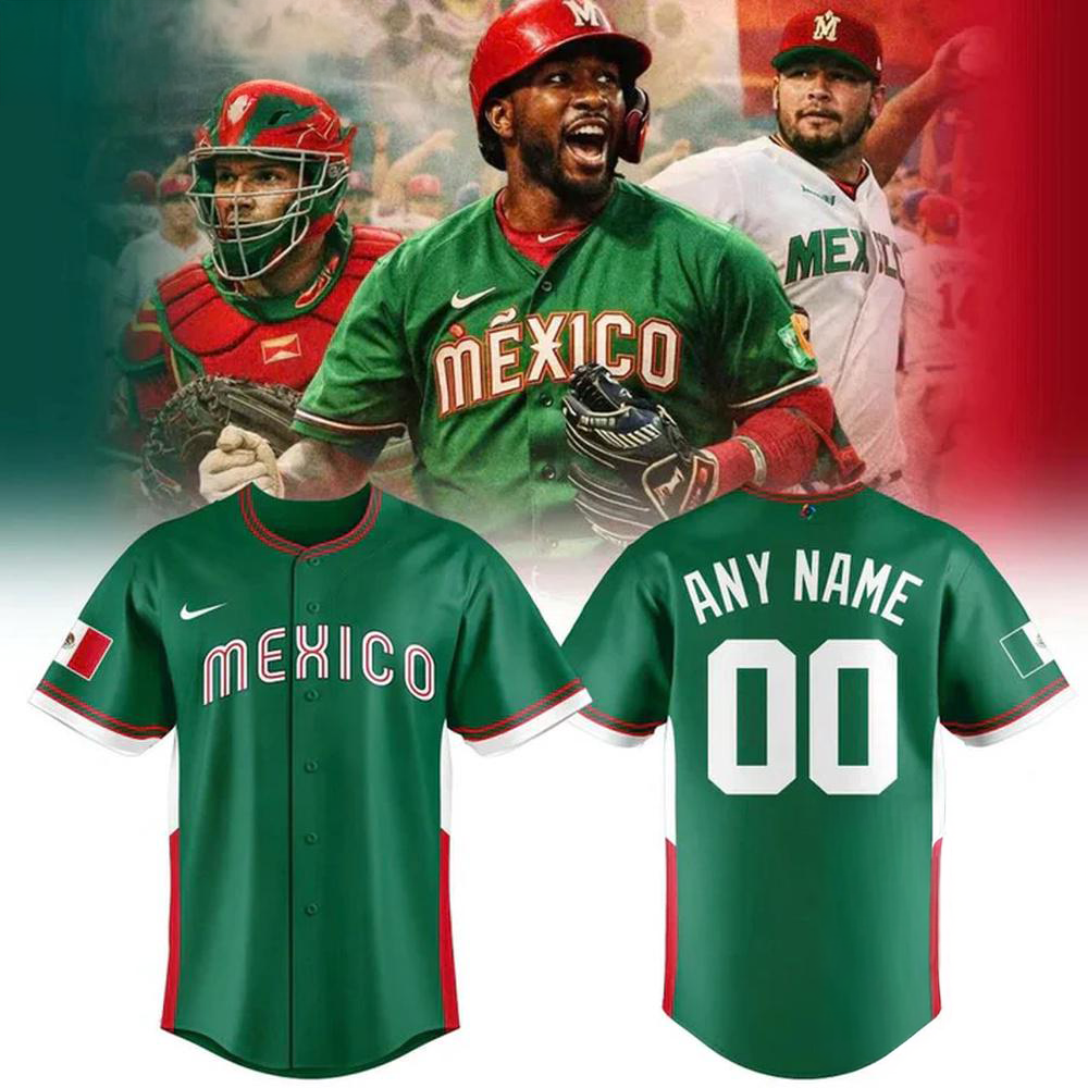 Mexico Baseball 2026 World Baseball Classic Road Stadium Green Jersey