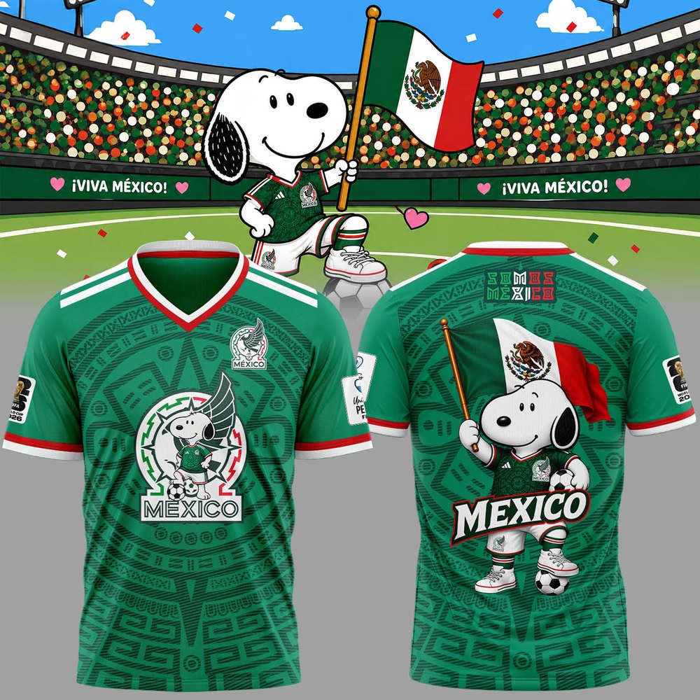 Mexico Snoopy World Cup 2026 Special Edition Soccer Jersey Gifts For Fans