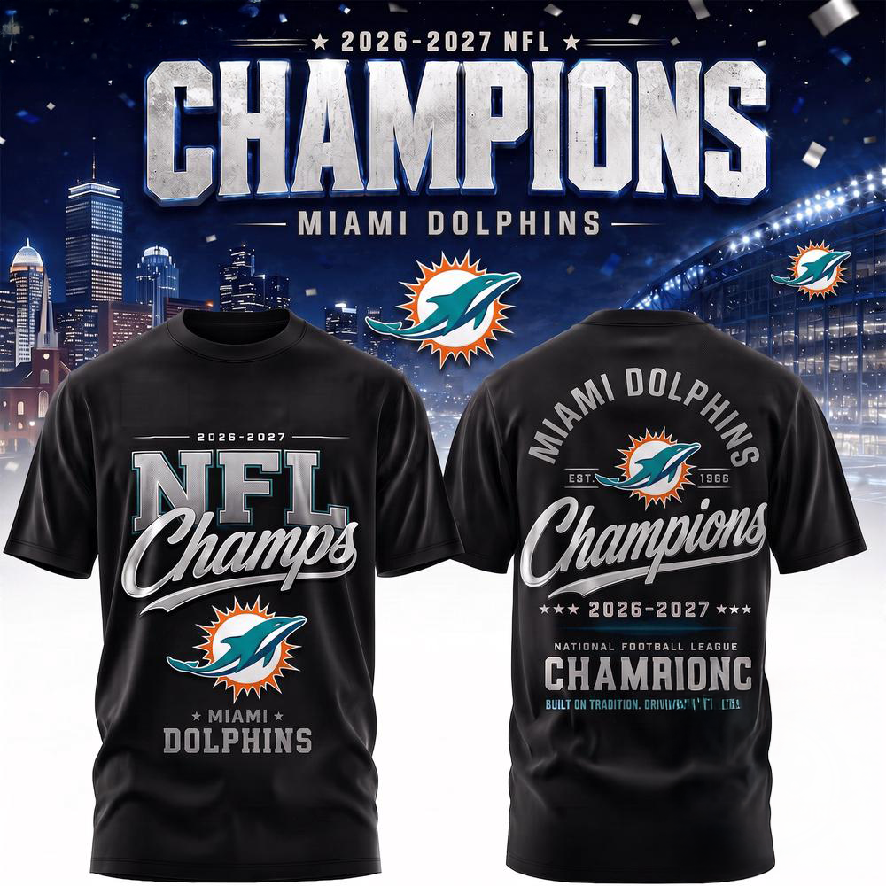 Miami Dolphins 2026 2027 NFL Team Champions Premium 3D Fan Shirt