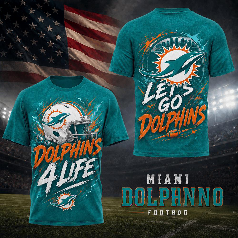 Miami Dolphins NFL Fan For Life Limited Edition 3D Graphic T Shirt Gifts For Fans