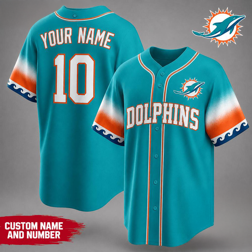 Miami Dolphins NFL Team Pride Premium Baseball Jersey Collection Gifts For Fans