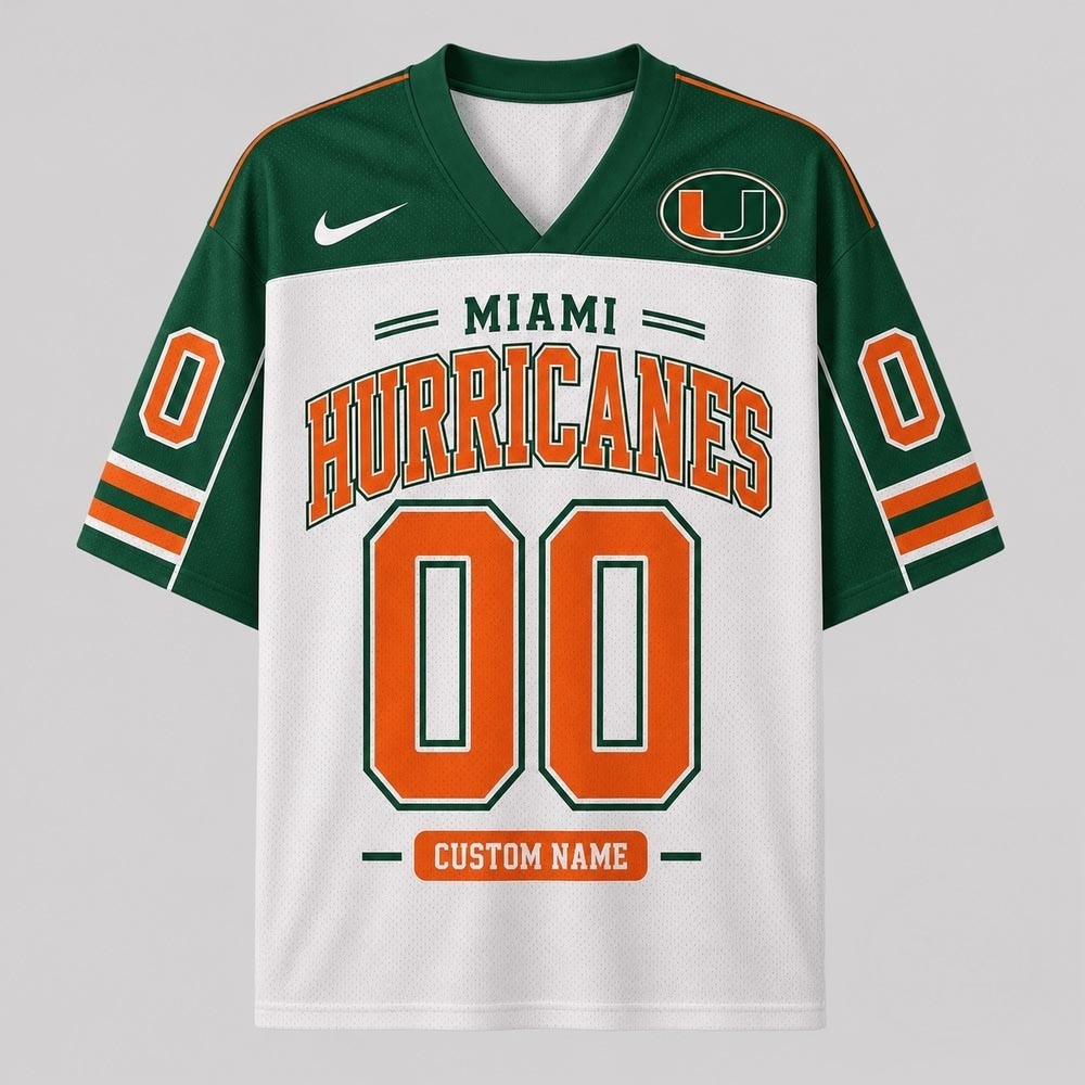 Miami Hurricanes NCAA College Team Pride Personalized Football Jersey Custom Name Number College Fan Apparel 1 - Unicasport Miami Hurricanes NCAA College Team Pride Personalized Football Jersey Custom Name Number College Fan Apparel