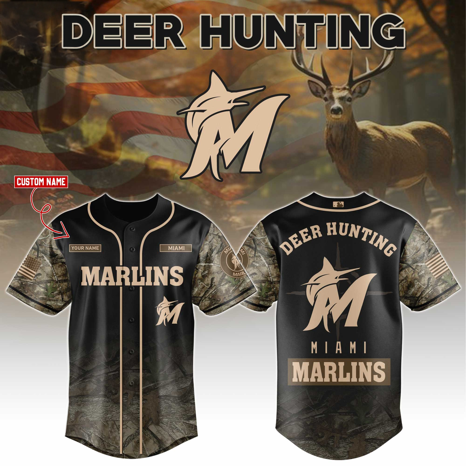 Miami Marlins Deer Hunting Limited Edition Baseball Jersey