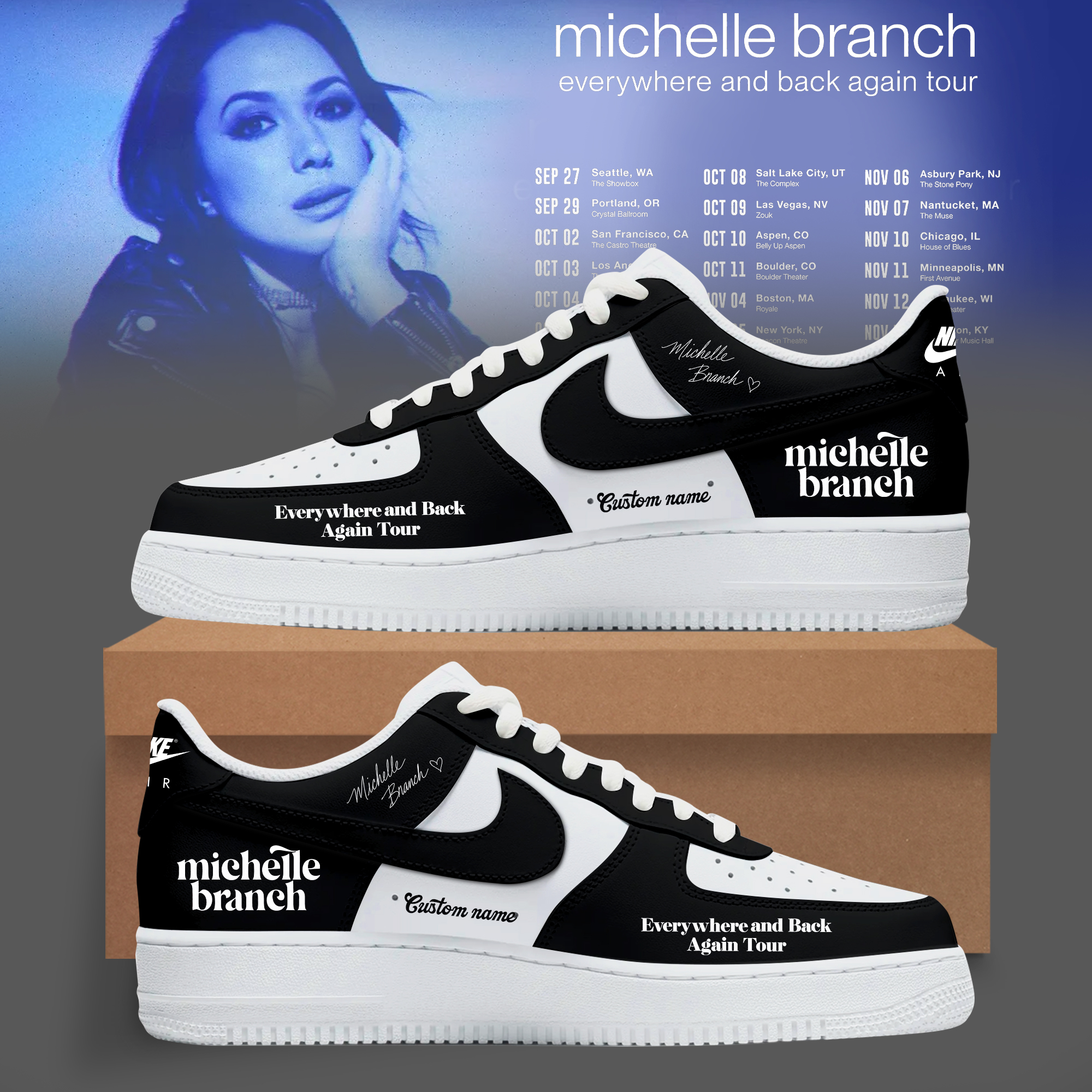 Michelle Branch Everywhere And Back Again Tour Collection High Top Sneakers