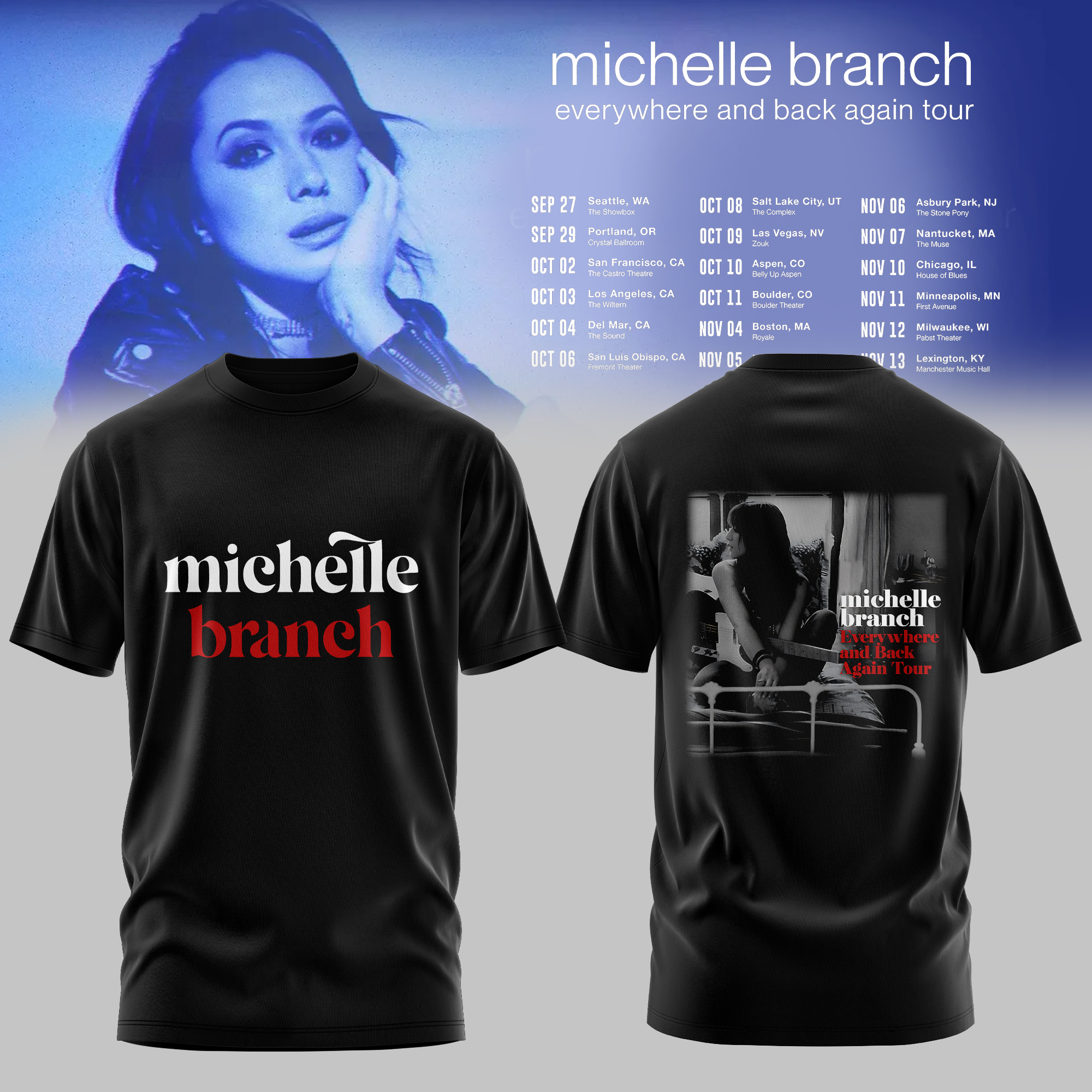 Michelle Branch Everywhere And Back Again Tour Collection Limited Edition Graphic T Shirt