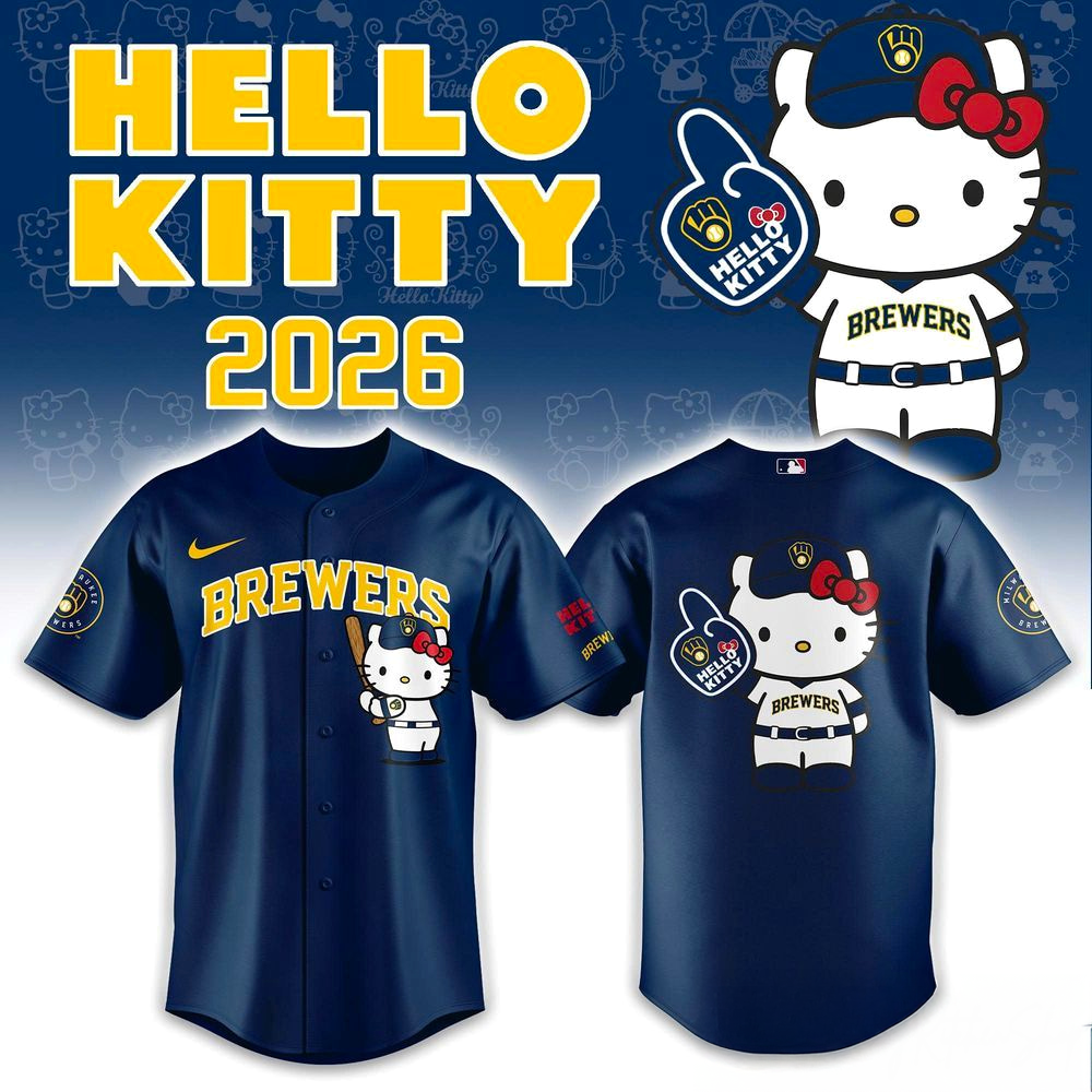 Milwaukee Brewers x Hello Kitty 2026 Limited Edition Navy Jersey