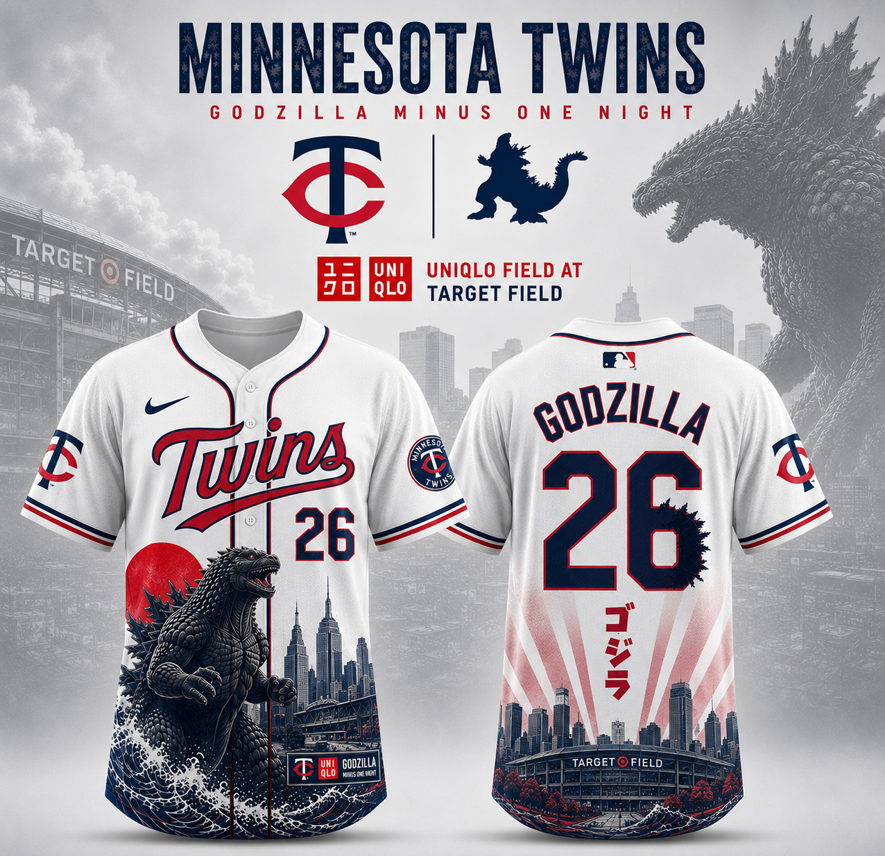 Minnesota Godzilla Minus One Limited Edition Baseball Jersey