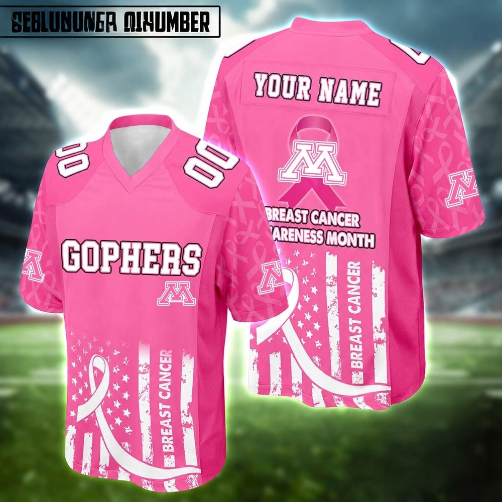 Minnesota Golden Gophers NCAA Breast Cancer Awareness Month 2026 Football Jersey Fanwear Collection 2 - Unicasport Minnesota Golden Gophers NCAA Breast Cancer Awareness Month 2026 Football Jersey Fanwear Collection