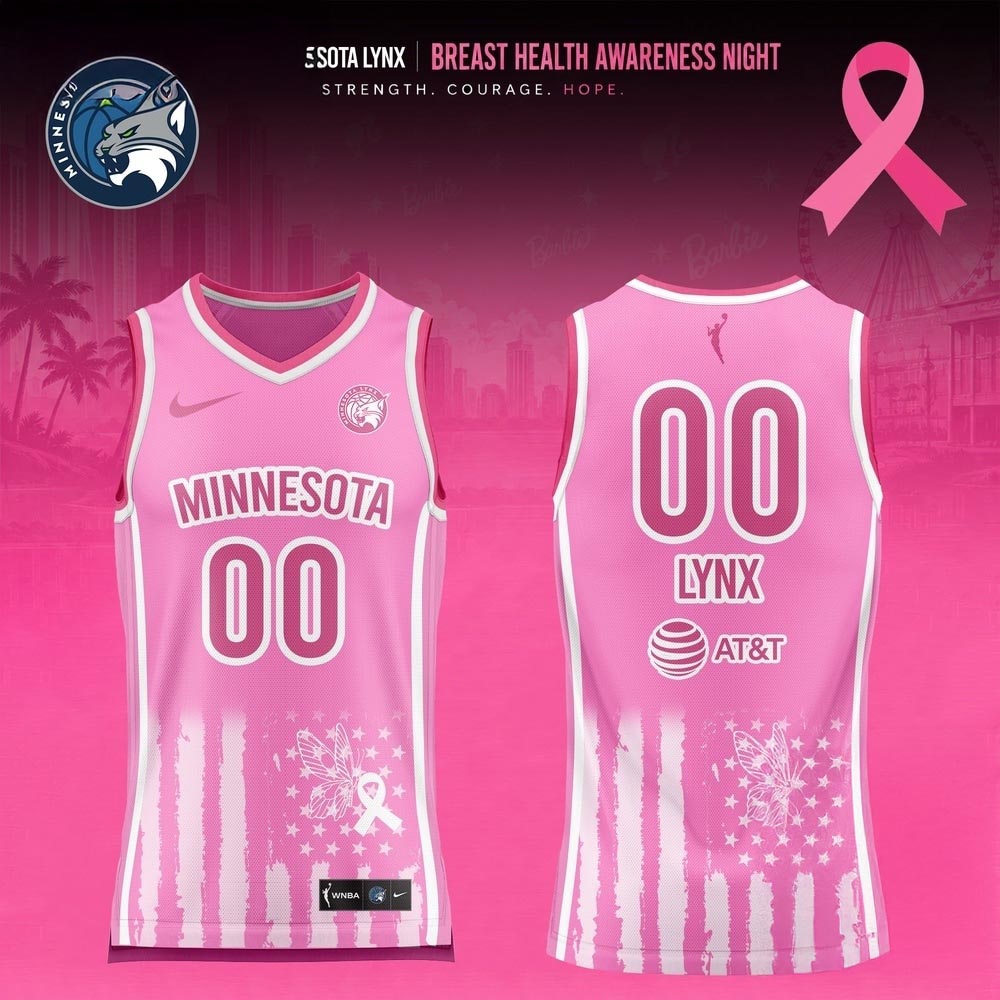 Minnesota Lynx 2026 WNBA Breast Health Awareness Night Limited Edition Basketball Jersey 1 - Unicasport Minnesota Lynx 2026 WNBA Breast Health Awareness Night Limited Edition Basketball Jersey