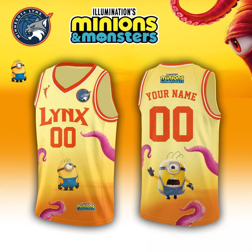 Minnesota Lynx x Minions and Monsters 2026 Custom Name Number Basketball Jersey 1 - Unicasport Minnesota Lynx x Minions and Monsters 2026 Custom Name Number Basketball Jersey