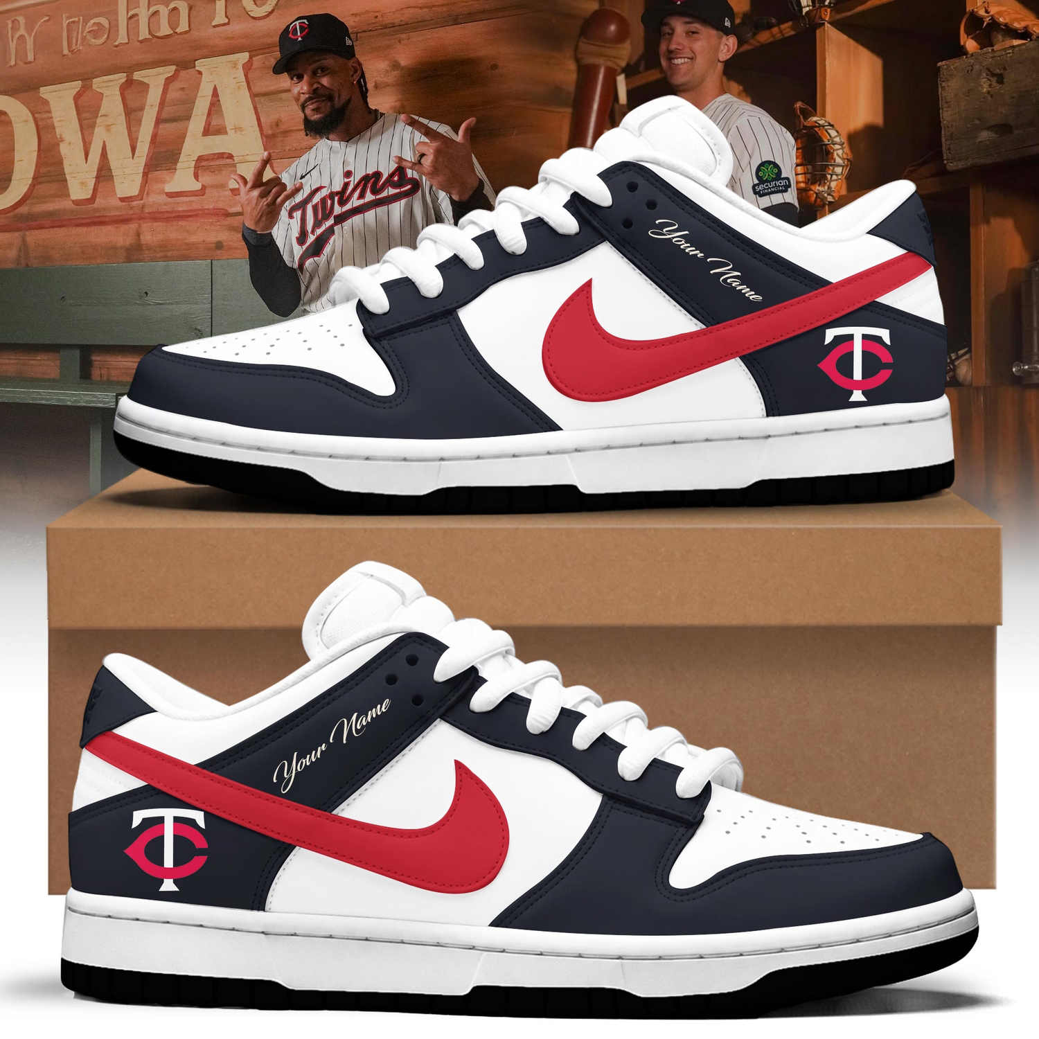 Minnesota Twins 2026 Field Of Dreams Stadium Edition Air Jordan 1 Inspired Sneakers