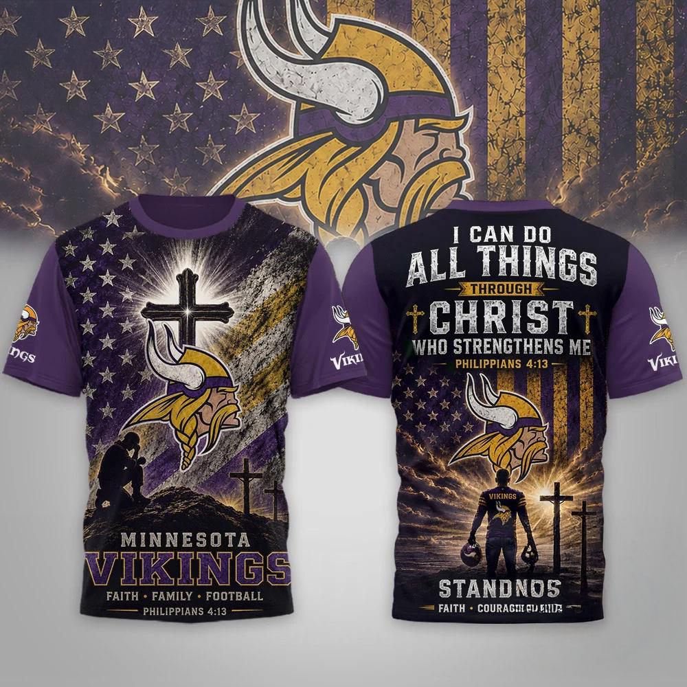 Minnesota Vikings NFL Faith Family Limited Edition Premium 3D Shirt
