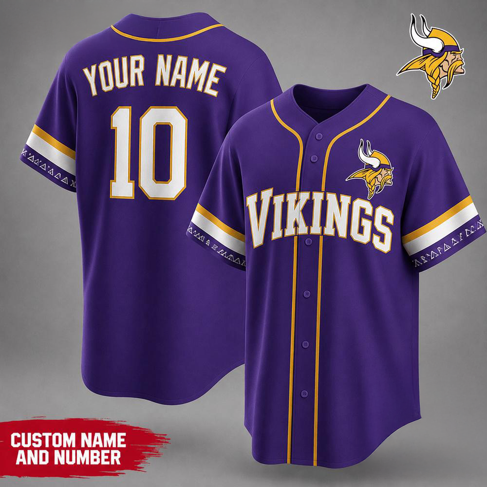 Minnesota Vikings NFL Team Pride Premium Baseball Jersey Collection Gifts For Fans