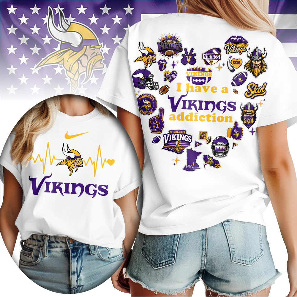 Minnesota Vikings Premium NFL Heartbeat Fan Spirit 3D Shirt