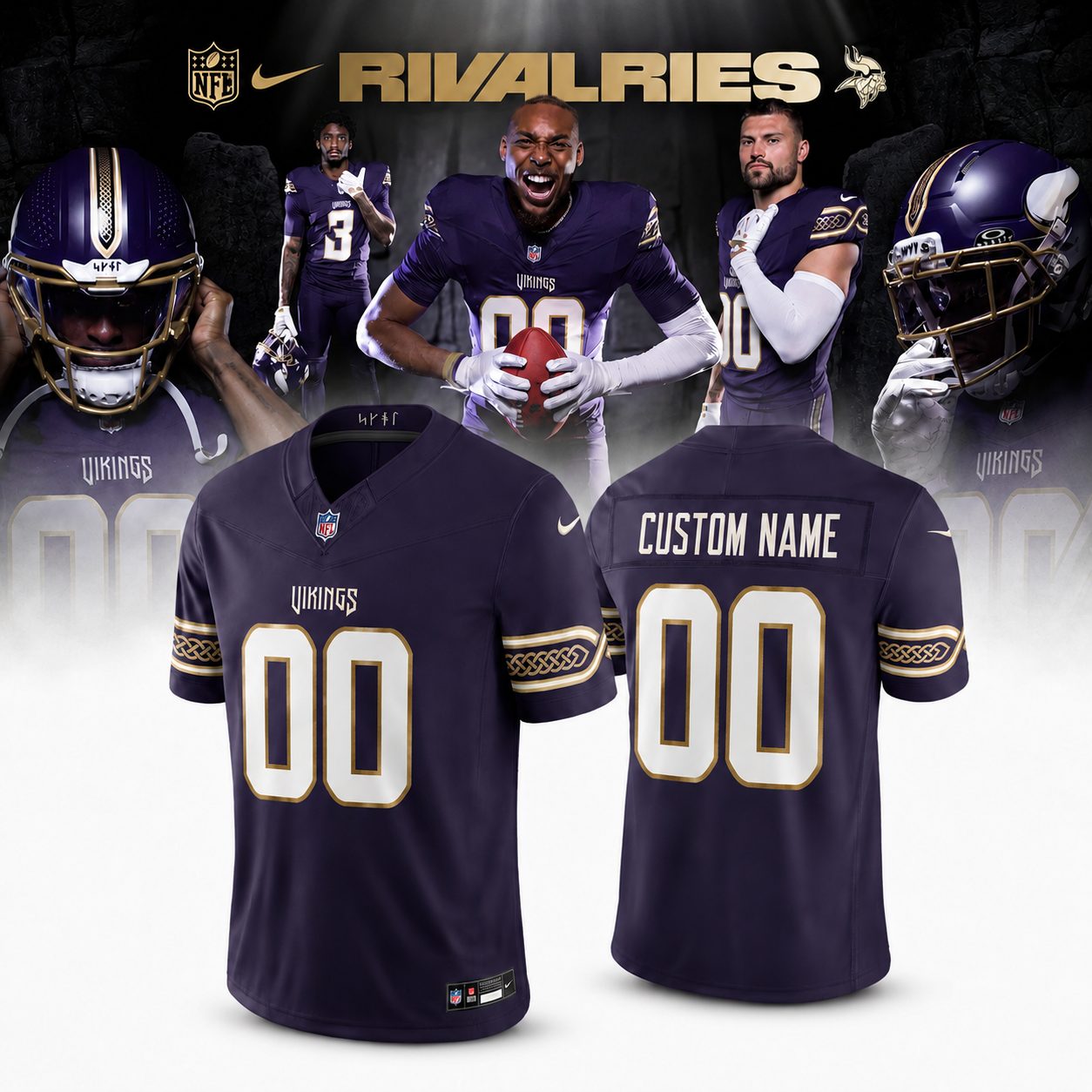 Minnesota Vikings Rivalries Collection Custom Name Number 00 Men’s Football Jersey Dri FIT Limited Edition Game Day Fan Apparel Gift for Men and Women 1 - Unicasport Minnesota Vikings Rivalries Collection Custom Name Number 00 Men’s Football Jersey Dri FIT Limited Edition Game Day Fan Apparel Gift for Men and Women