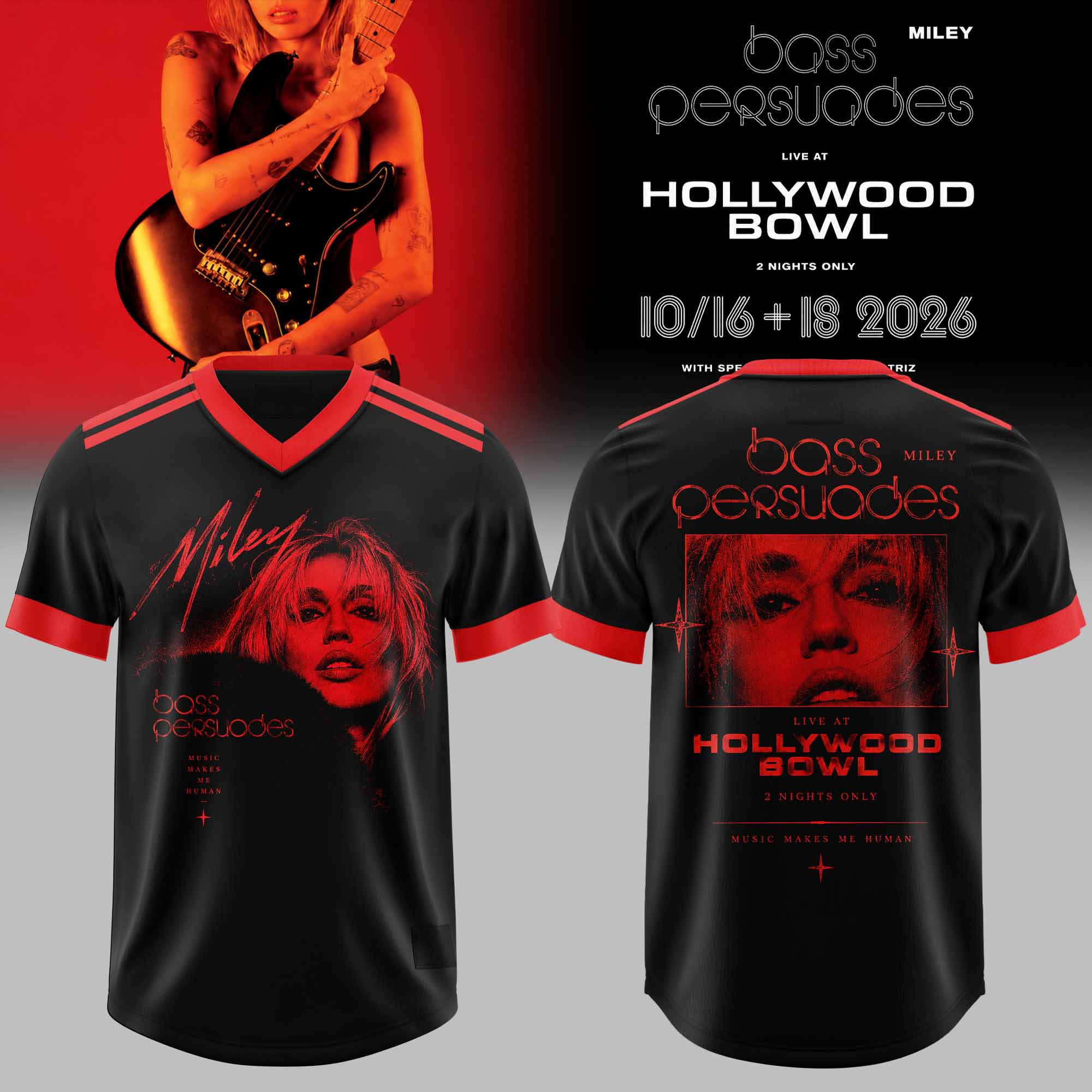 Mly Crs Bass Persuades Live At Hollywood Bowl 3D All Over Print Football Jersey 1 - Unicasport Mly Crs Bass Persuades Live At Hollywood Bowl 3D All Over Print Football Jersey