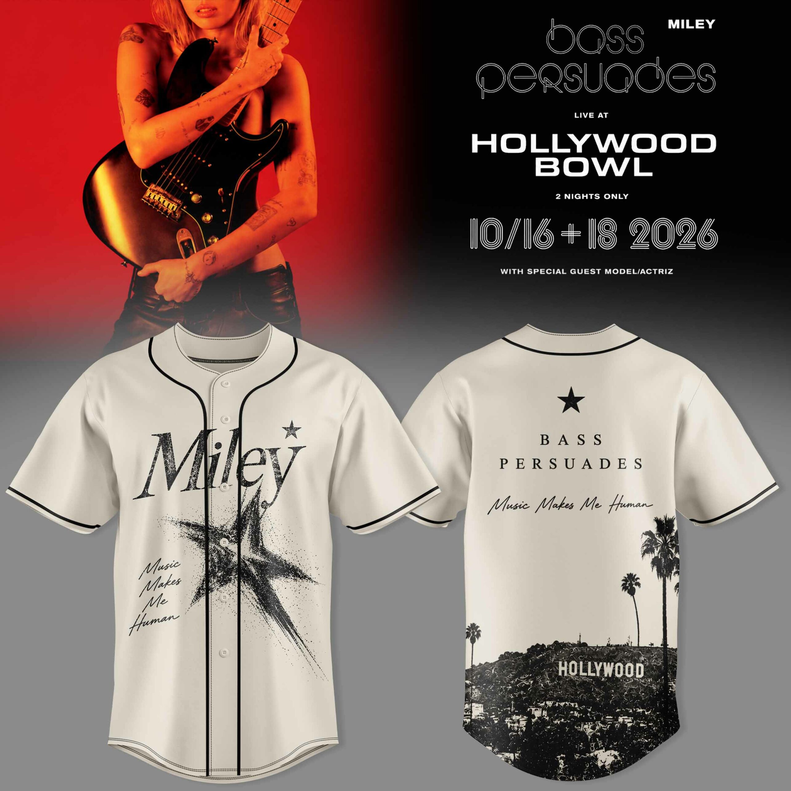 Mly Crs Bass Persuades Live At Hollywood Bowl Limited 3D Baseball Jersey 1 - Unicasport Mly Crs Bass Persuades Live At Hollywood Bowl Limited 3D Baseball Jersey