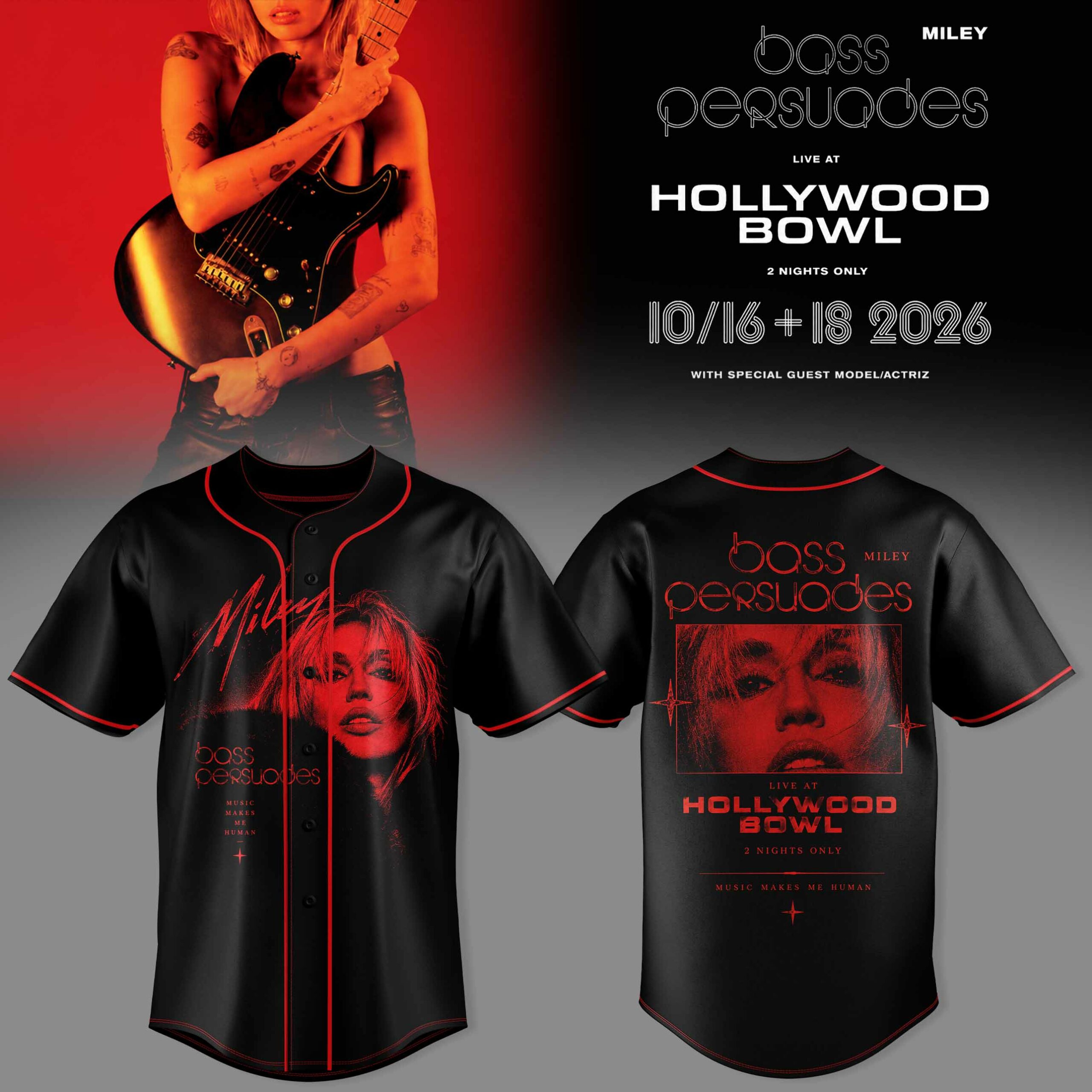 Mly Crs Bass Persuades Live At Hollywood Bowl Premium 3D Baseball Jersey 2 - Unicasport Mly Crs Bass Persuades Live At Hollywood Bowl Premium 3D Baseball Jersey