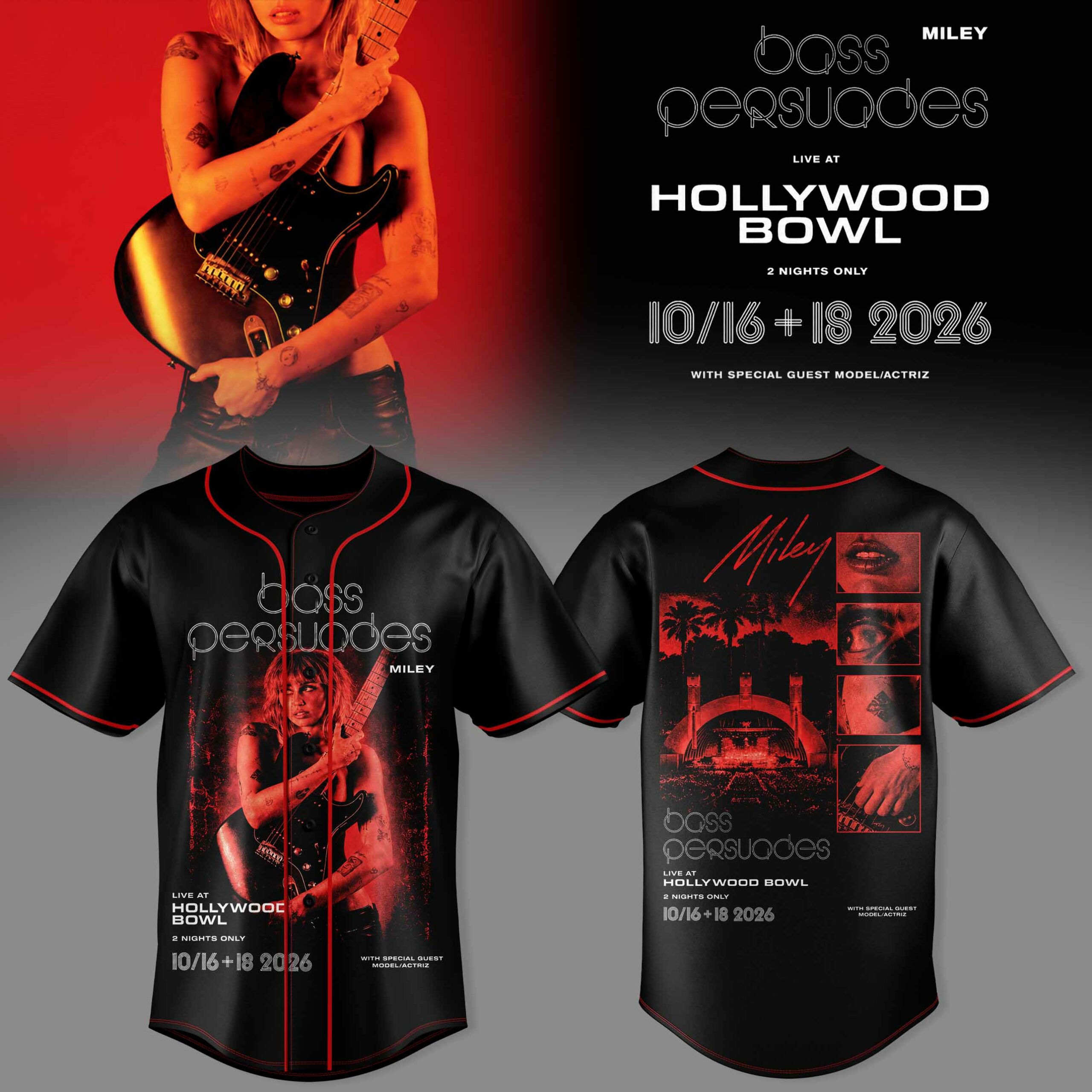 Molly Cyrus Bass Persuades Live At Hollywood Bowl 3D All Over Print Baseball Jersey 2 - Unicasport Molly Cyrus Bass Persuades Live At Hollywood Bowl 3D All Over Print Baseball Jersey