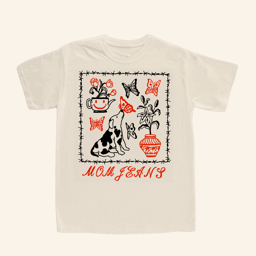 Mom Jeans Merch Butterfly Puppy TShirt Gifts For Her