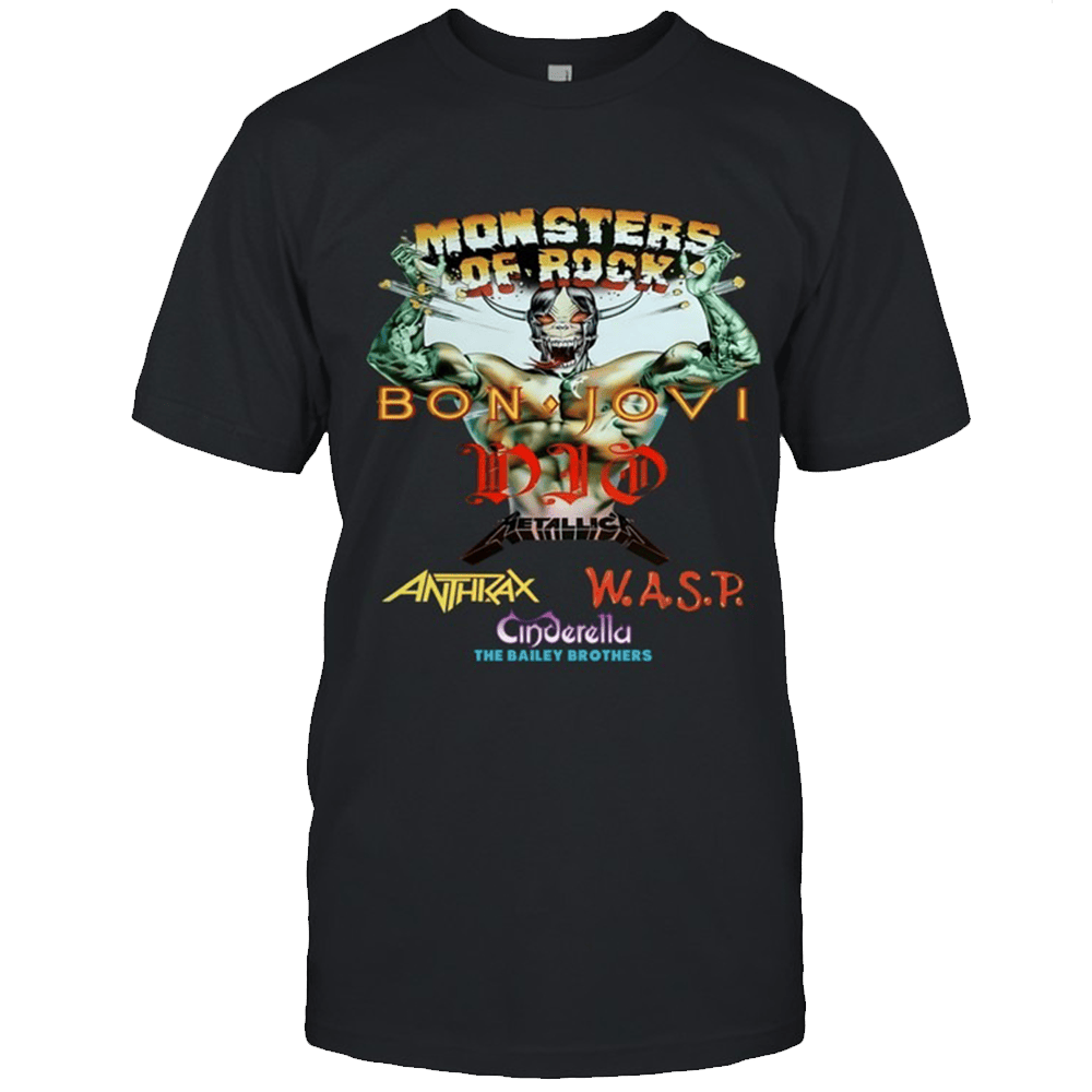 Monsters Of Rock Merch Monsters Of Rock 1987 Bon Jovi Dio TShirt Fathers Day Gifts