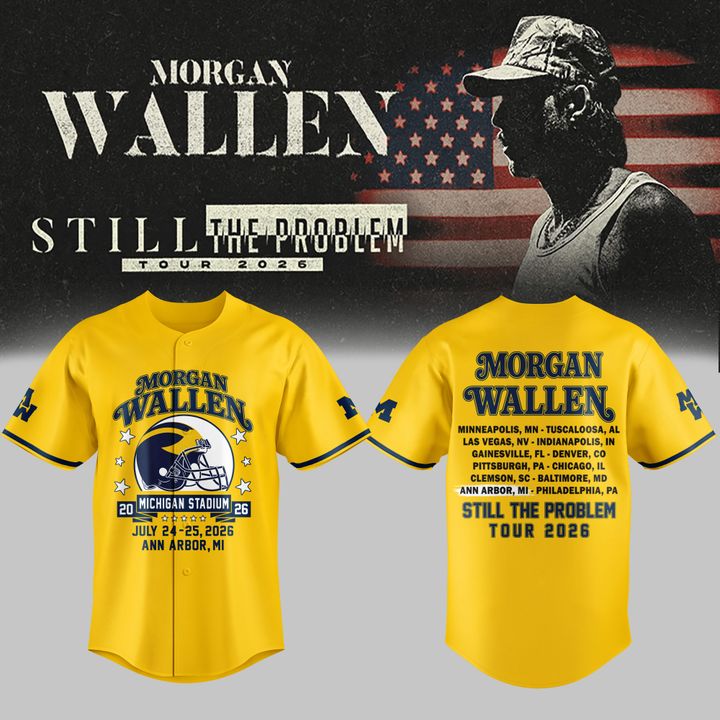 Morgan Wallen Michigan Stadium July 24-25 2026 Yellow Baseball Jersey
